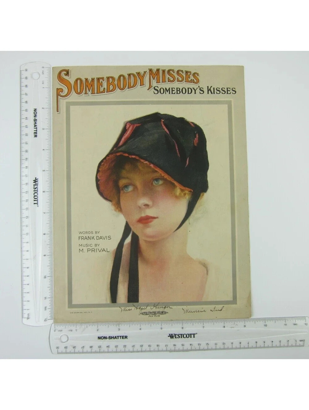 Somebody Misses Somebody's Kisses Sheet Music Frank Davis M. Prival Antique 1919